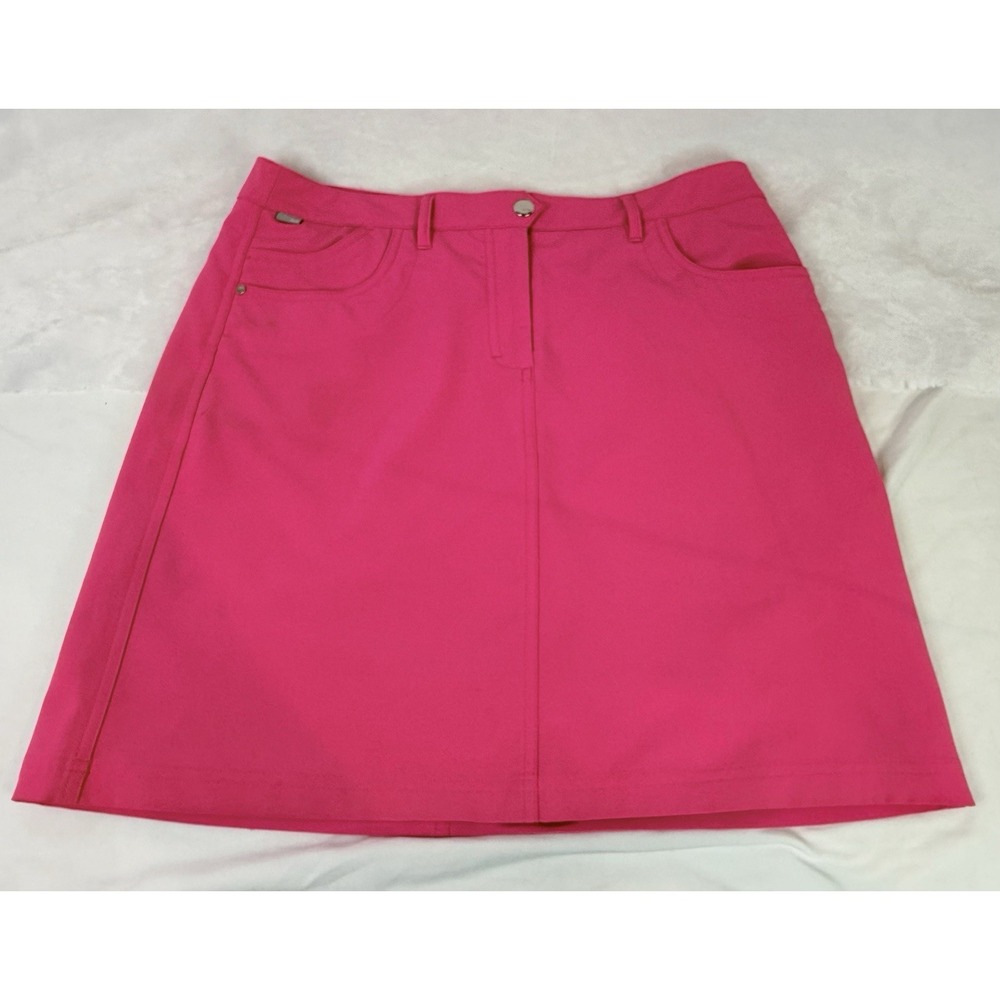 NVO Lanctot Golf Tennis Macy Skort Skirt Size 8‎ Red Zip Pocket Sport Athleisure